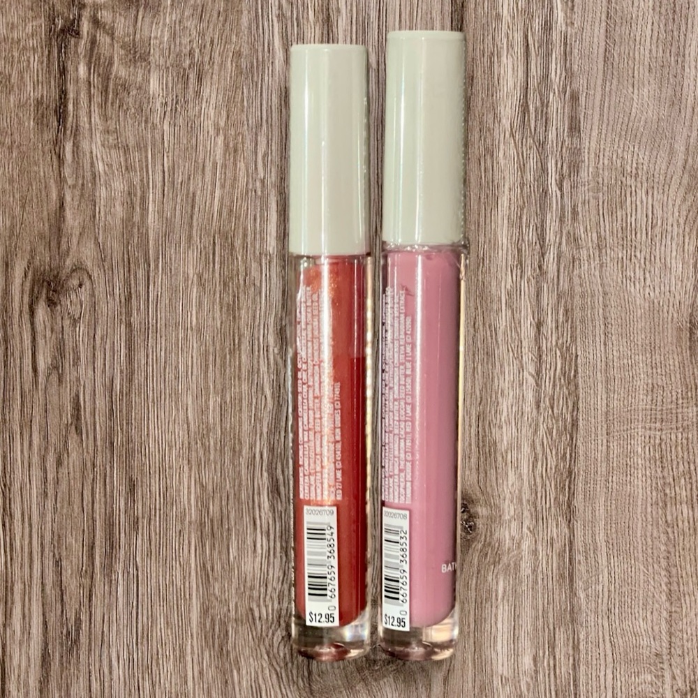 NWT BBW Set of 2 Lip Glosses- Lovely Lilac and Shimmer Vibrant Peach - Picture 2 of 2
